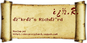 Ökrös Richárd névjegykártya