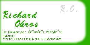 richard okros business card